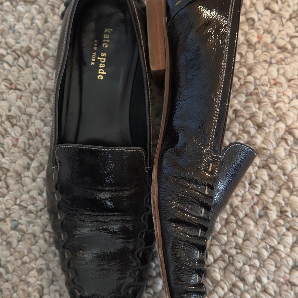 Kate Spade Black Patent Leather Loafers